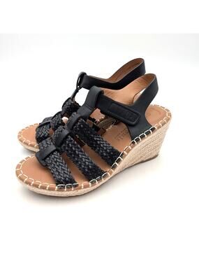 Gentle Souls Caplin Slingback Espadrille Sandals Womens Black Size US6.5M EU37